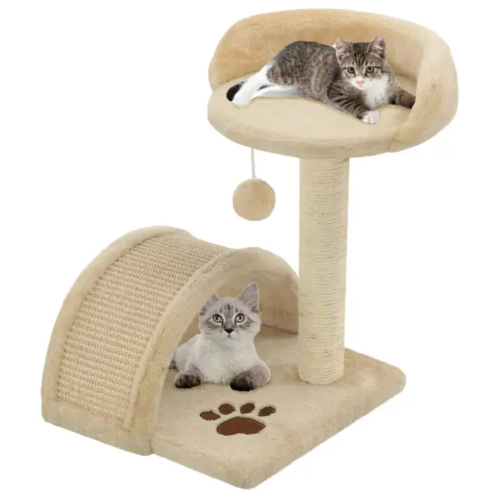 vidaXL RASCADOR PARA GATOS CON POSTE DE SISAL 40 CM BEIGE Y MARRÓN - 1