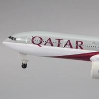 Modelo De Avión Boeing 777 De 20CM En Aleación De Metal Para AIR QATAR Con Ruedas Y Andamios Regalo Para Coleccionistas - details 6