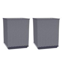 vidaXL Jardineras 2 unidades polipropileno 30x30x37 cm Color Gris oscuro,  Gris claro,  Negro y mas - details 3