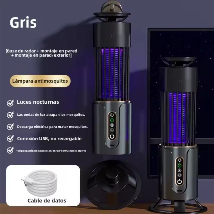 Lámpara Asesina De Mosquitos USB Repelente De Insectos Para Camping Con Timer Y Trampa Para Moscas Y Abejas Electrónica Portátil Para Exteriores - 1