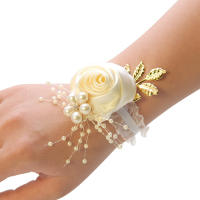 Flor De Mano Para Niñas Bodas Y Fiestas De Promoción Corbata De Satén Rosa Accesorios De Boda Flores De Tela Hechas a Mano - details 4