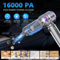 Aspirador portátil inalámbrico para el coche de doble uso de alta potencia mini aspiradora 4 en 1 de aire comprimido colector de polvo y secador de pelo aspiradora de mano con motor sin escobillas adecuado para coches, casas, oficinas, camping, al aire li - details 2