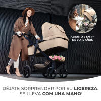 Kinderkraft - Carrito bebe NEWLY 4 en 1 con Mink Pro I-Size, Sistema de viaje, Carrito, Silla De Paseo, Silla coche, Base Isofix, Ligera, Cochecito 3 Piezas, Plegable, desde el nacimiento hasta 22 kg - details 0