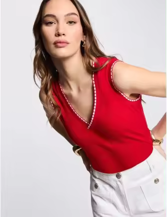 Top Morgan Dalba rojo sin mangas - 1