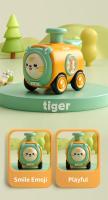Pequeño Tren Inertia Press Con Silbato Juguete Interactivo Para Padres Y Niños Coche De Dibujos Animados Resistente Al Impacto Para Bebés - details 20