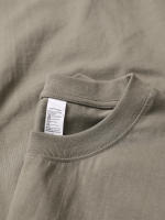 Camiseta De Algodón Sin Costuras Para Hombre Oversized Suelta De Hombros Corta En Color Sólido Para El Verano 9.17 Oz 260g - details 11