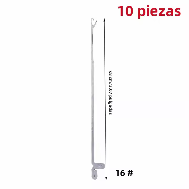 MIUSIE 10pcs/set Agujas Para Tejer Y Perlas De Crochet Herramientas De Tejer En Casa Con Lengüeta Herramientas De Coser De Acero Inoxidable - 1