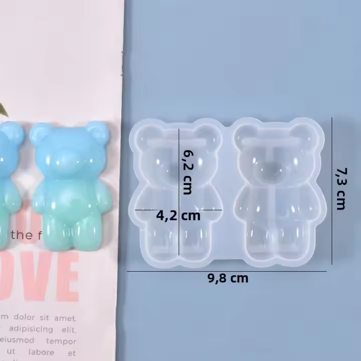 Molde De Silicona Para Joyería DIY Epoxy Resina Con Diseño De Oso Y Muñeca Set-up 3D Lindo Molde De Resina Para Creaciones Artísticas - 1