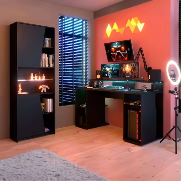 Pack Gaming Con Luz Led de color Negro para la sala de juego completa - 1