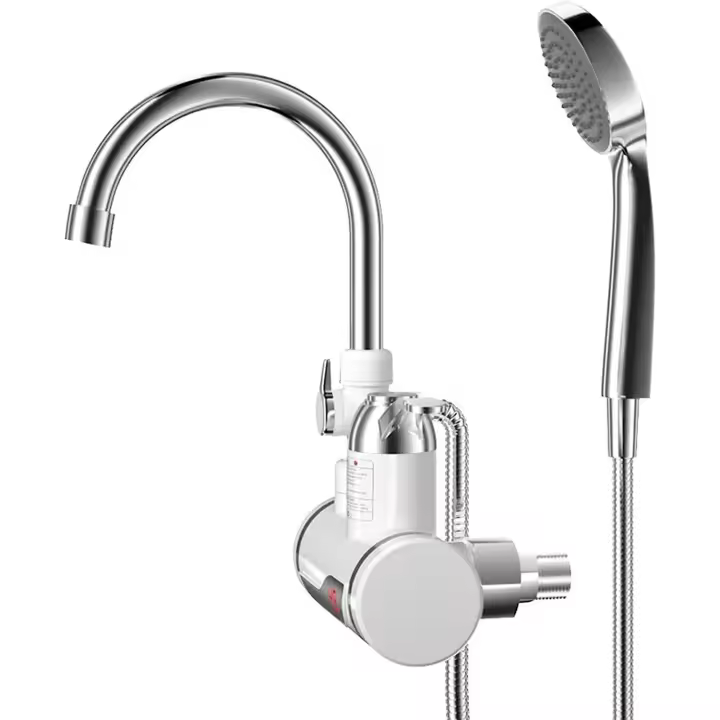 HY Grifo Eléctrico con Calentador de Agua Instantáneo 220 V 3000 W - Materiales de Alta Calidad - Ducha Conveniente - Pantalla LED de Temperatura - 1