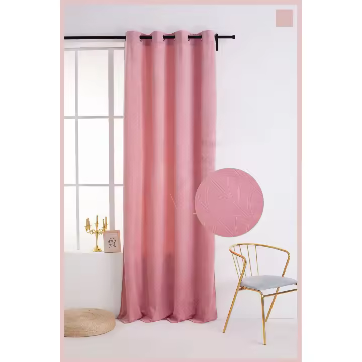 Cortinas de satén resistentes a las arrugas para decoración de fiesta, cortina tercio pelo con diseño ornamental de tipo abanico 150X260 cm poliéster.Color sólido para el hogar, sala de estar y dormitori - 1