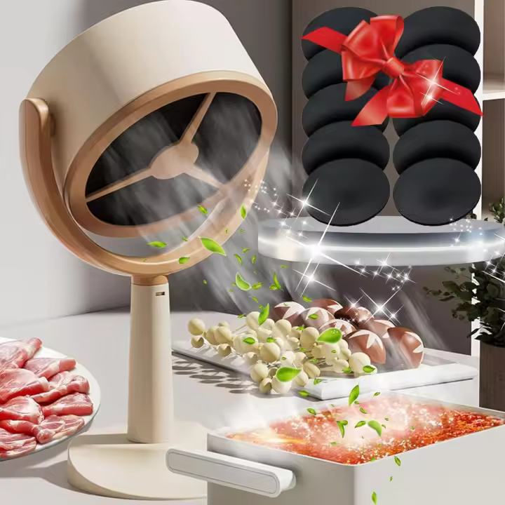 Purificador de humo portátil con 12 filtros de algodón para cocina, hogar, barbacoa y olla caliente (enchufable). - 1