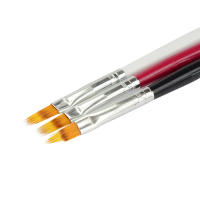 Pincel De Uñas Con Mango De Madera Herramienta De Pintura De Arte De Uñas Gel UV Gradient Bloom Pelo De Nylon Negro Blanco Rojo Dibujo Manicura - details 1