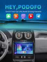 Podofo Radio de coche Android 2 Din para Renault Duster 2015 2016 2017 2018 Carplay 8+128GB AI Voice WIFI+4G DSP GPS Navegación Multimedia Reproductor de Video - details 0