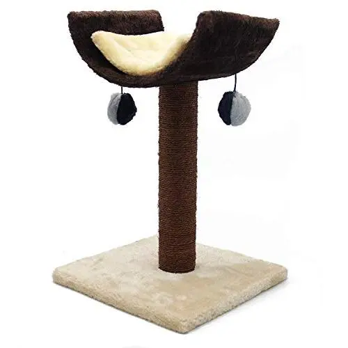 Árbol Rascador Gato Juguete para Gatos con 2 Bola y Parte Arco Superior Incluido Almohada Materiales Rugoso Tamaño 30 * 30 * 54 cm BPS-3340 - 1