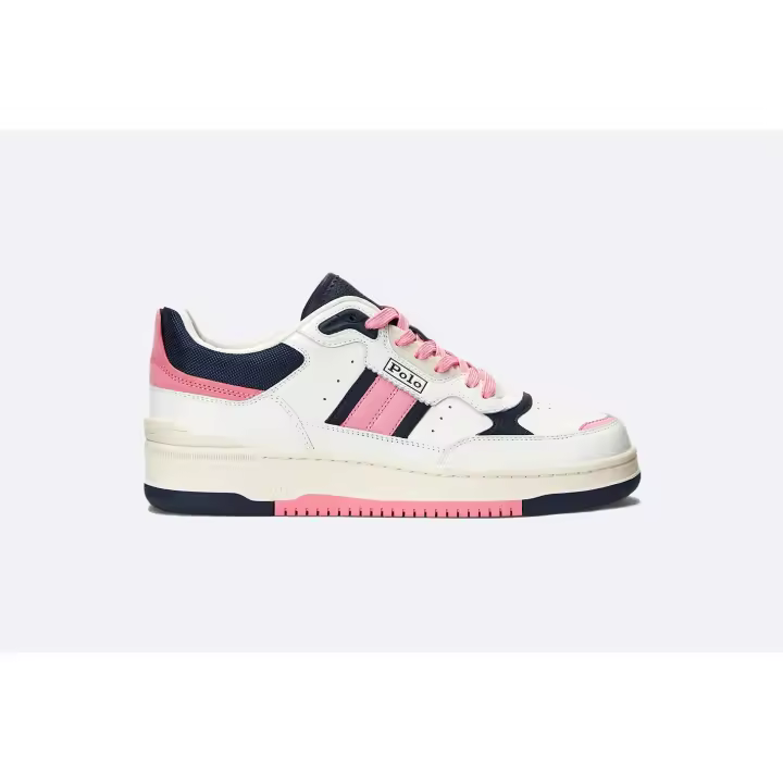 Polo Ralph Lauren Masters Sport Leather Trainer White Pink Polo Ralph Lauren - 1