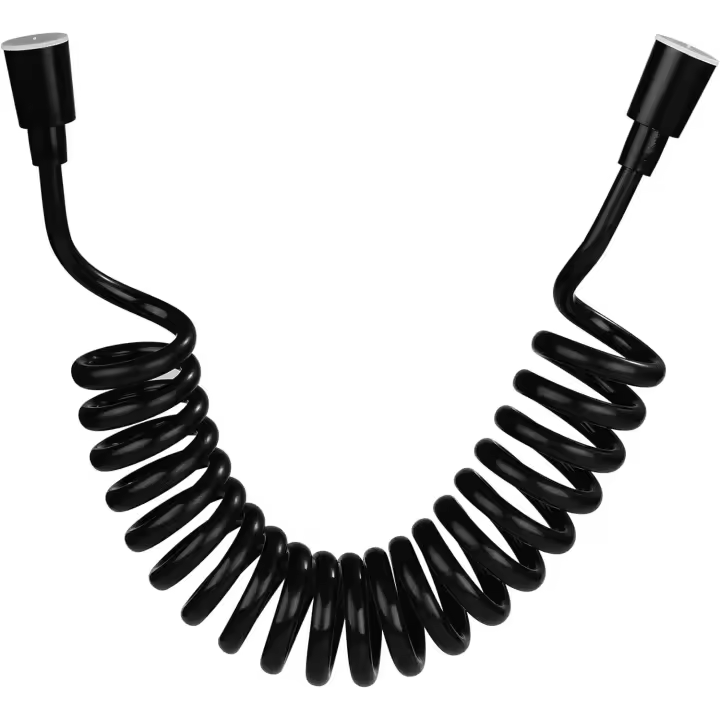 Manguera de Ducha, Manguera de Ducha de espuma con tapa de Cobre, Manguera de Resort telescopic, Manguera retractile para Ducha de mano, bidé unodoro y (2 M Negro) - 1