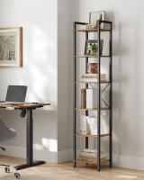 Estantería de 6 niveles multifuncional, librería espaciosa, ideal para oficina, salón, dormitorio y cocina, 40x30x187.5 cm, disponible en greige, marrón rústico y olmo pardo - details 13