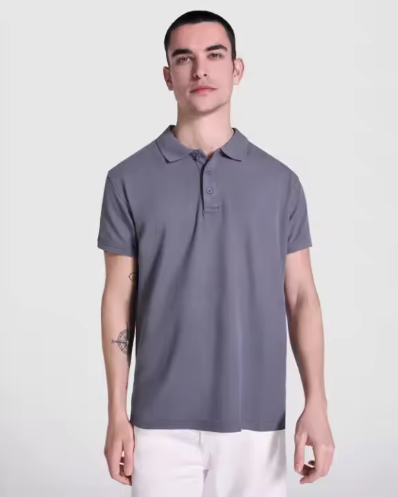 Polo de manga corta unisex, 100% algodón con acabado lavado ácido Vetonek - 1