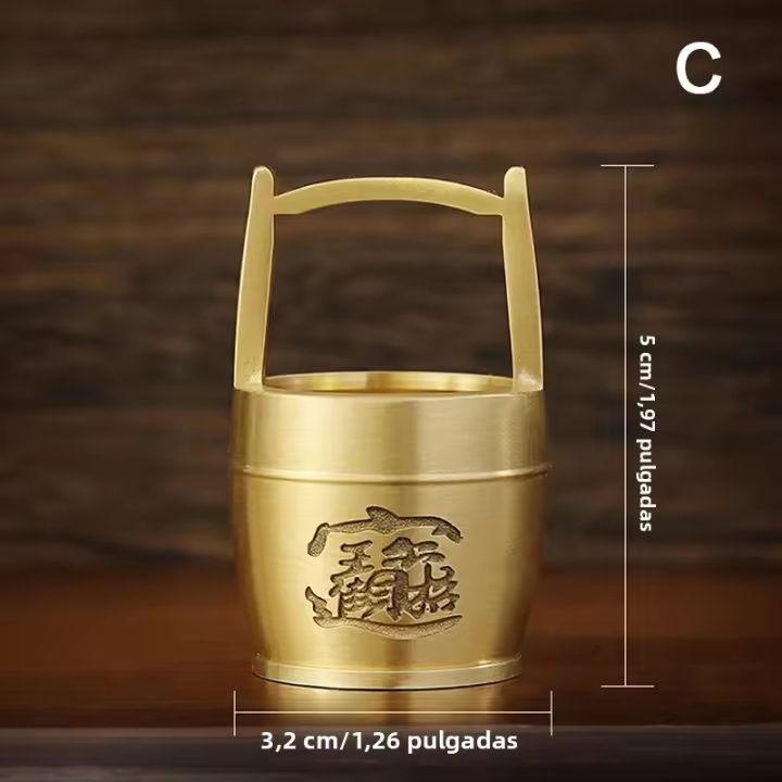 1Pieza Olla De Latón Pura Ornamento De Oro Suerte Feng Shui Decoración Para Escritorio Del Hogar Regalo Figura De Metal Sin Ingotos - 1