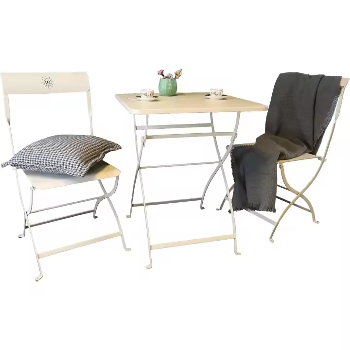 Cosgomarket Sillas y mesa de jardín plegable, Acero Inoxidable – Conjunto cómodo transpirable apto para interior y exterior - 1
