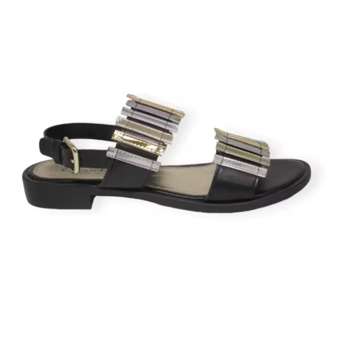 SANDALIA CAFE NOIR C1GG9035 COMBINADA EN NEGRO, PLATA Y ORO - 1