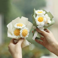 Mini Bouquet De Flores Artificiales Hacer Knit En Punto Girasol Tulipán Para Bodas Día De San Valentín Regalos De Cumpleaños Decoración Del Hogar - details 1