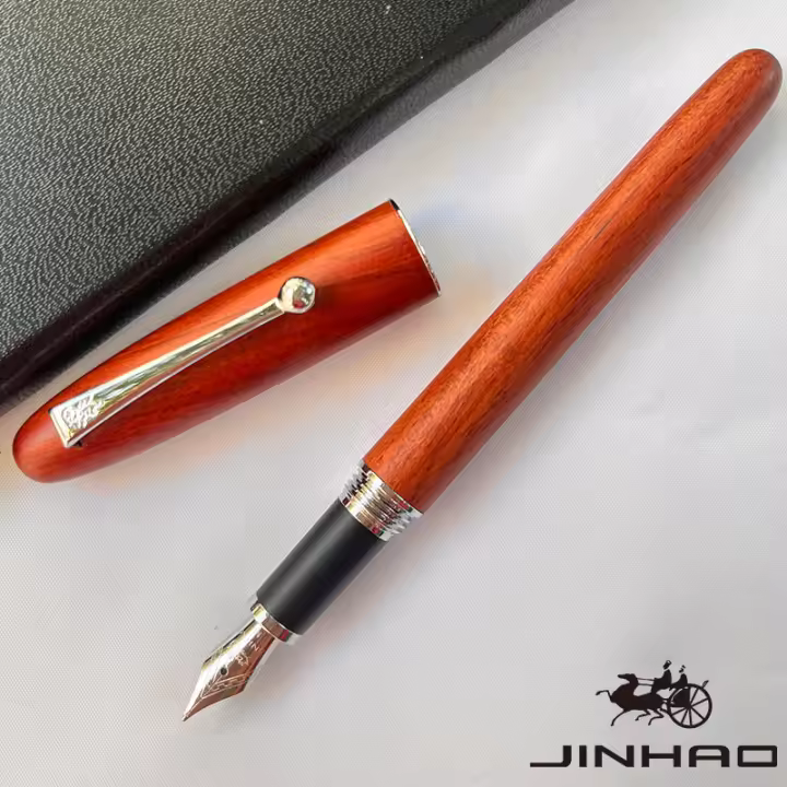 Bolígrafo De Tinta JINHAO 9026 De Madera De Rosado Natural Regalo Elegante Para Escritorio Tipo De Punta De Acero Inoxidable - 1
