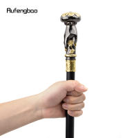 Bastón De Moda Dorado Y Negro Con Flor De Mano Elegante Decorativo Para Fiesta Cabeza De Cruz De 93cm Con Suela De Goma - details 8