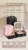 Estuche De Maquillaje Con Espejo LED Y 3 Ajustes De Color Estuche De Viaje Con Divisores Ajustables Tamaño Compacto Material PU - details 0