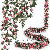 Vine De Flores Artificiales De Rosas 250CM Para Decoración De Hogar Bodas Jardín Exterior Adorno De Rattan Sin Mantener - details 13