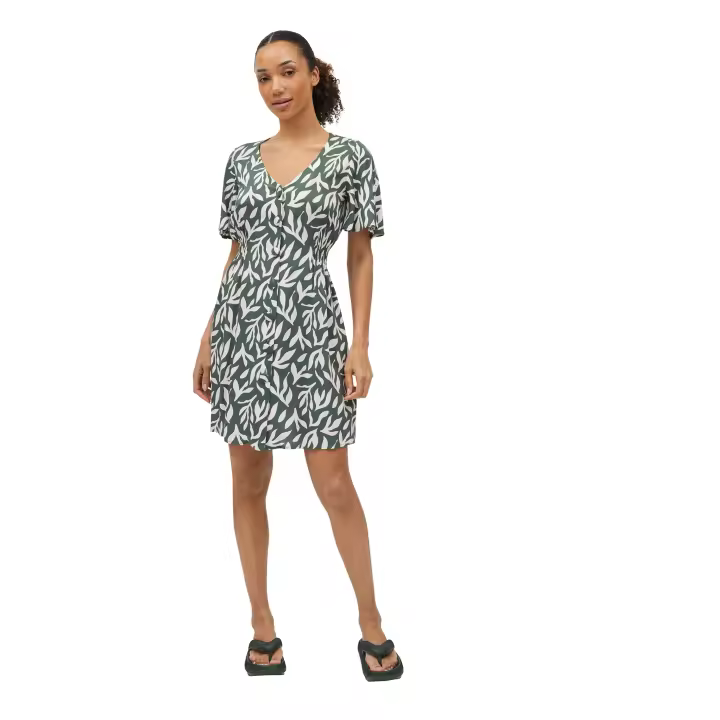 Ysabel Mora - Vestido corto estampado cuello en V - 1