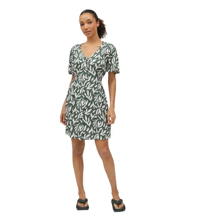 Ysabel Mora - Vestido corto estampado cuello en V - 1