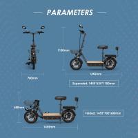 bicicletas electricas plegables adultos KuKirin C1 Pro Patinete eléctrico para adultos de 14 pulgadas，motor de 500W, batería de 48V 26Ah, , autonomía 100km y carga de 120 kg, con almacenamiento delantera - details 16