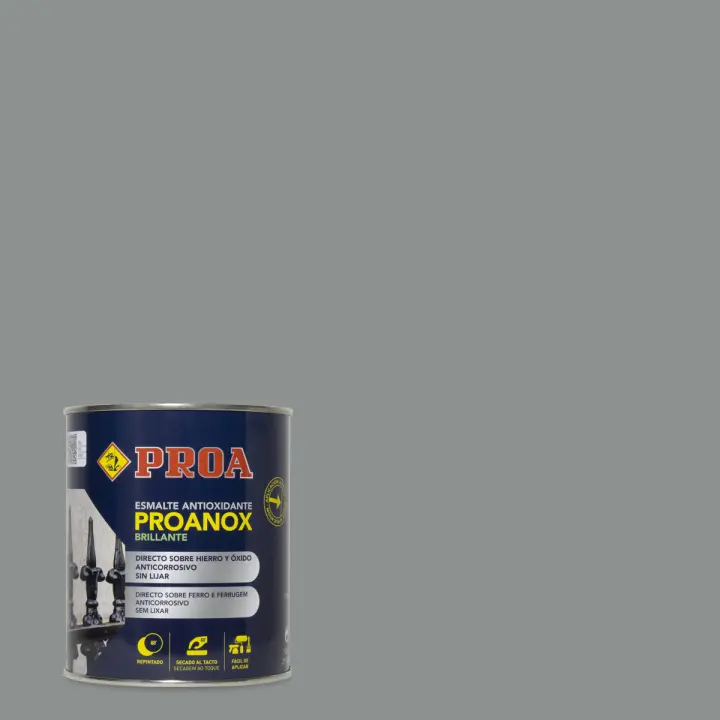 Esmalte antioxidante directo sobre óxido BRILLANTE. 750 ML. Pintar sobre hierro y óxido sin necesidad de imprimación. PROANOX. - 1