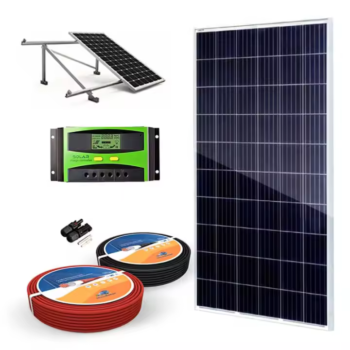 Plusenergy - Kit Solar 24V 330W/h Regulador 20A con Pantalla LCD - 1