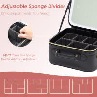 Bolso De Maquillaje Para Mujer En Cuero PU Gran Capacidad Resistente Al Agua Con Espejo Multifuncional Estilo Lady - details 15