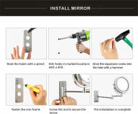 Espejo De Maquillaje Inteligente 8 Pulgadas Con Doble Lado Y Luz USB Magnifying 3x/5x/7x/10x Iluminación De 3 Colores Para Baño Estilo Moderno - details 25