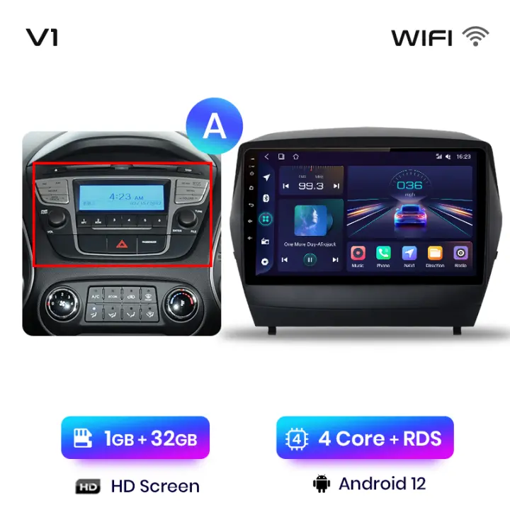 Junsun Radio Coche para Hyundai Tucson 2 ix35 2009 2010 2011 2012 2013 2014 2015 AI Voice 2 din Pantalla Coche Android Auto Multimedia Navegación GPS Auto radio - 1