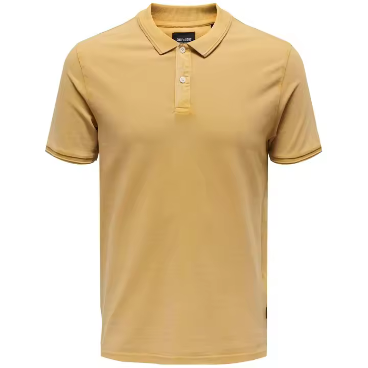 Polo de Manga Corta Only & Sons Slim Fit Round Neck para hombre en color amarillo - 1