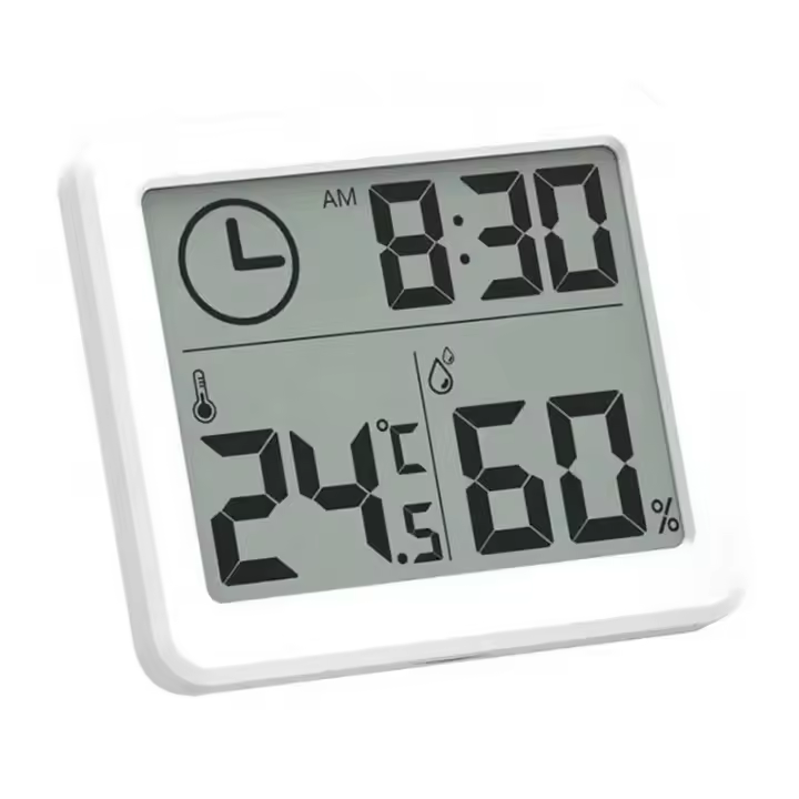 Reloj De Escritorio Digital Con Monitorización De Temperatura Y Humedad Pantalla LCD Grande Multifuncional Automática - 1