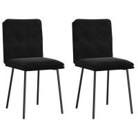 vidaXL Sillas de comedor 2 unidades terciopelo en color Negro/Marrón/Gris oscuro y más | cómodas modernas ergonómicas para comedor cocina salón hogar - details 0