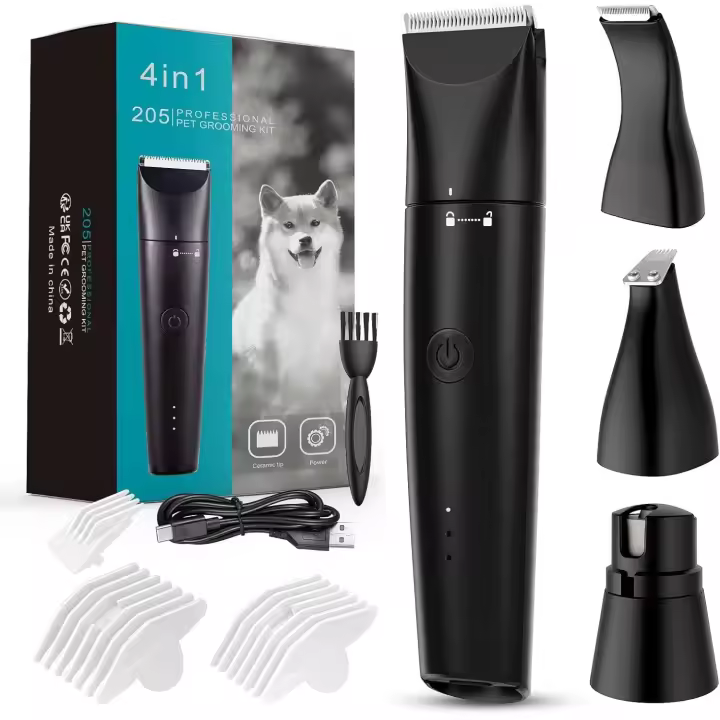 Cortañas para Perros, Kit de ASEO para Perros with 4 Cutillas desmontables, CortaÑas de Perro de Bajo Ruido - 1
