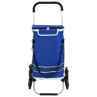 Carro de la compra vidaXL con ruedas y mango ajustable Azul 40 L - details 2