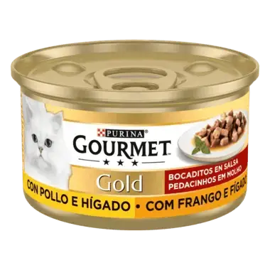 Gourmet Gold Bocaditos en Salsa Pollo y Higado (24x85gr) - 1