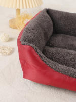 Cama Para Perros Y Gatos Pequeños Y Grandes Almohadilla Suave De PU Material Transpirable Accesorios Para Mascotas Cesta Grande Con Alfombra Ropa De Cama Para Perrera - details 2