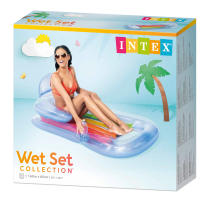 Intex- Colchoneta sillon bronceador, blanco y azul, 160x85 cm comodo, ligero, manejable, Seguro y práctico  maximo 80KG gran calidad oficial garantizado ideal para veranos piscinas playas incluye kit de parches de reparación   ENVIO COLOR ALEATORIOS - details 2
