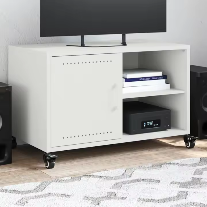vidaXL Mueble de TV acero blanco 68x39x43,5 cm - 1
