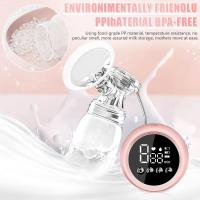 Double Electric Breast Pump Breast Feeding Pain Free Stepless knob LED HD Display，Sacaleches Eléctrico Portátil, con 4 Modos y 9 Niveles de Succión,Sacaleches sin BPA para viajes y hogar - details 3