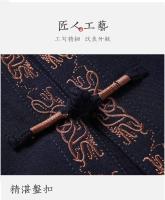 Tang Suit Para Hombres Estilo Chino Con Bordado De Puerta De Anciano Primavera Otoño Traje Hanfu Con Polo Y Pantalones - details 9